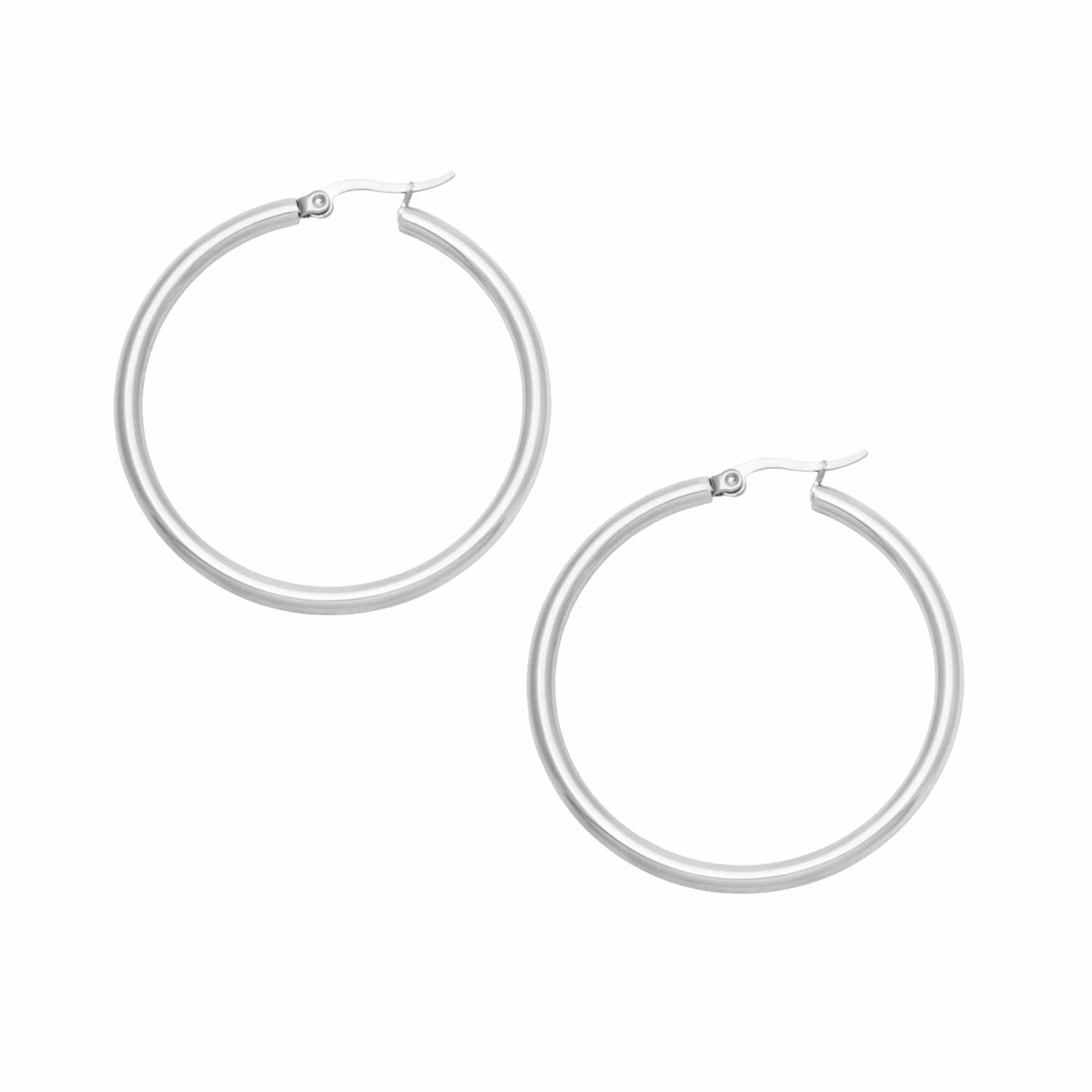 BohoMoon Stainless Steel Exude Hoop Earrings Silver / Small