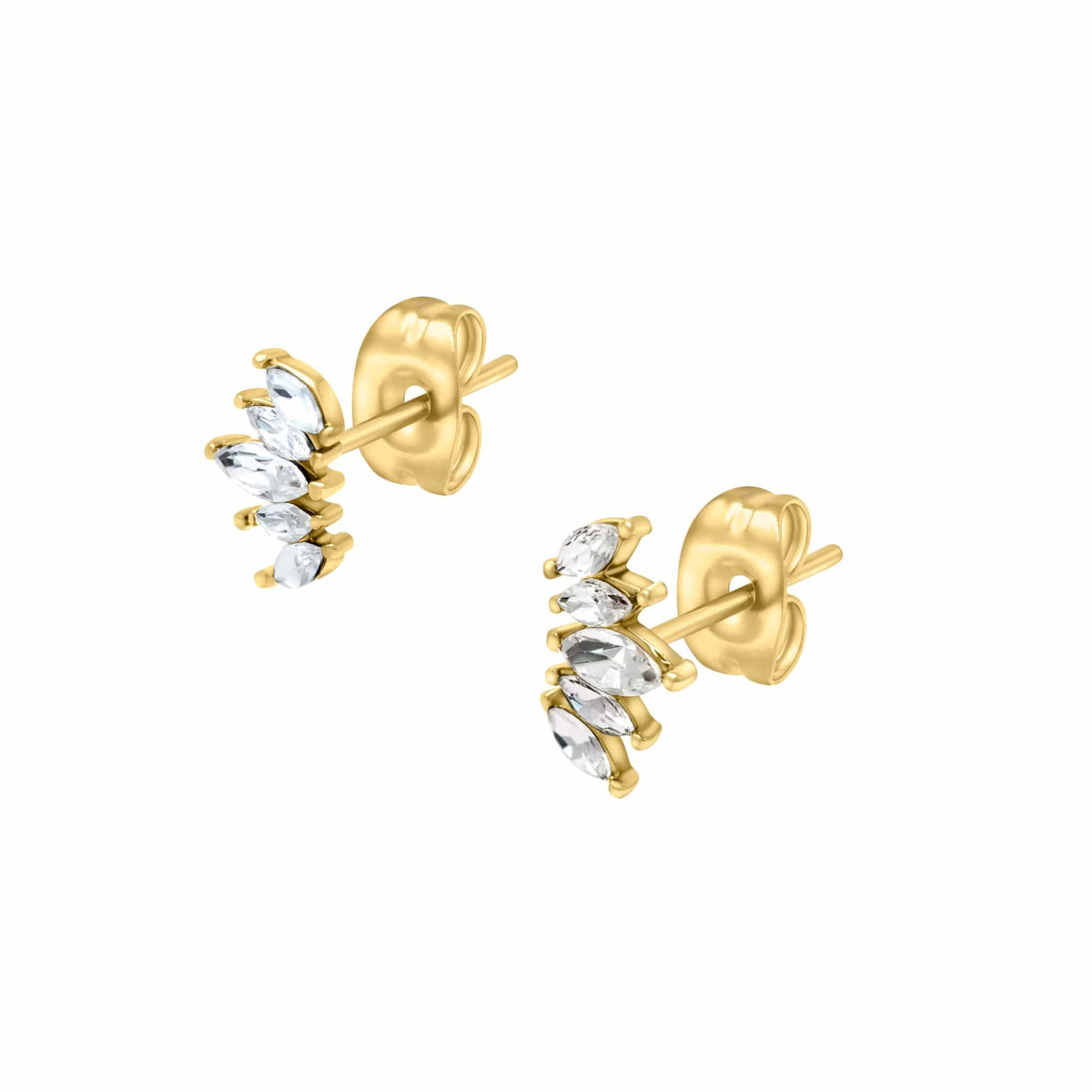 BohoMoon Stainless Steel Fan Stud Earrings Gold