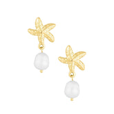 Bohomoon Stainless Steel Farrah Pearl Stud Earrings