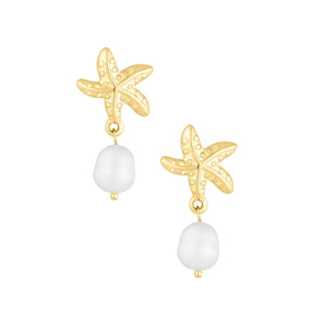Bohomoon Stainless Steel Farrah Pearl Stud Earrings