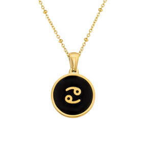 BohoMoon Stainless Steel Farrah Zodiac Necklace Gold / Cancer