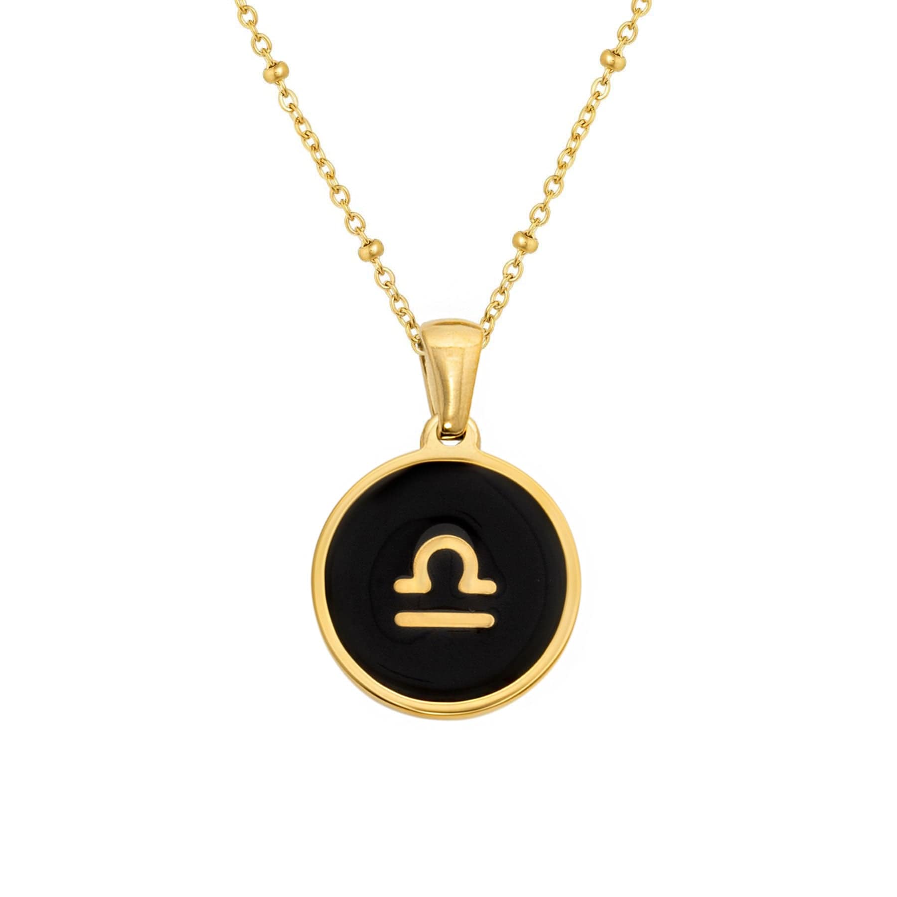 BohoMoon Stainless Steel Farrah Zodiac Necklace Gold / Libra