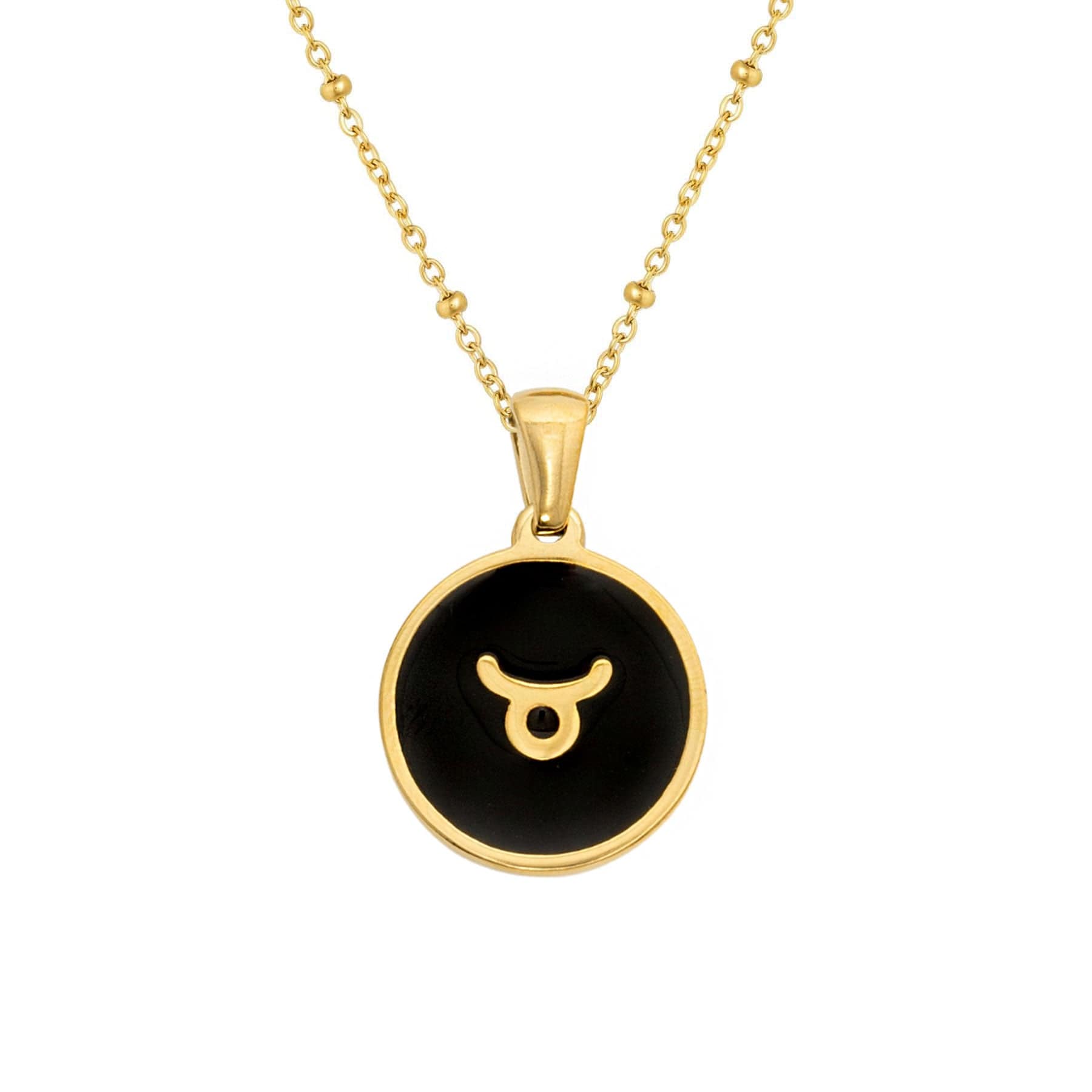 BohoMoon Stainless Steel Farrah Zodiac Necklace Gold / Taurus