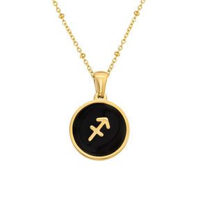 BohoMoon Stainless Steel Farrah Zodiac Necklace Gold / Sagittarius