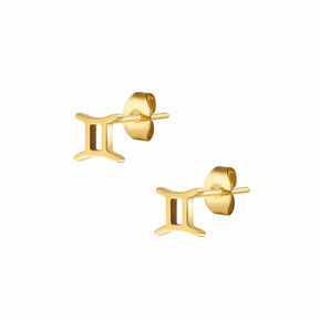 BohoMoon Stainless Steel Fate Zodiac Stud Earrings Gold / Gemini