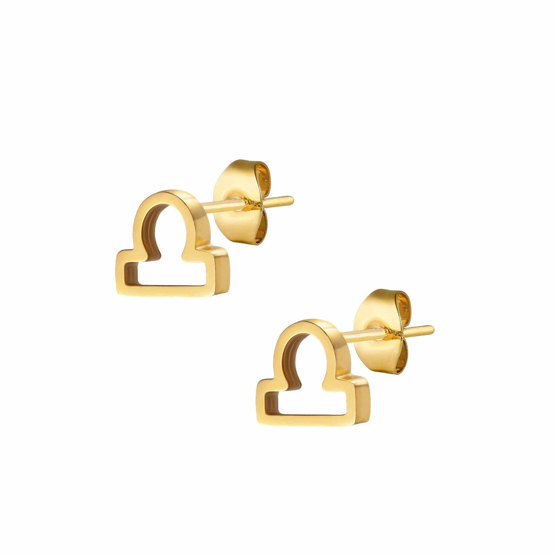 BohoMoon Stainless Steel Fate Zodiac Stud Earrings Gold / Libra