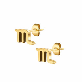 BohoMoon Stainless Steel Fate Zodiac Stud Earrings Gold / Scorpio