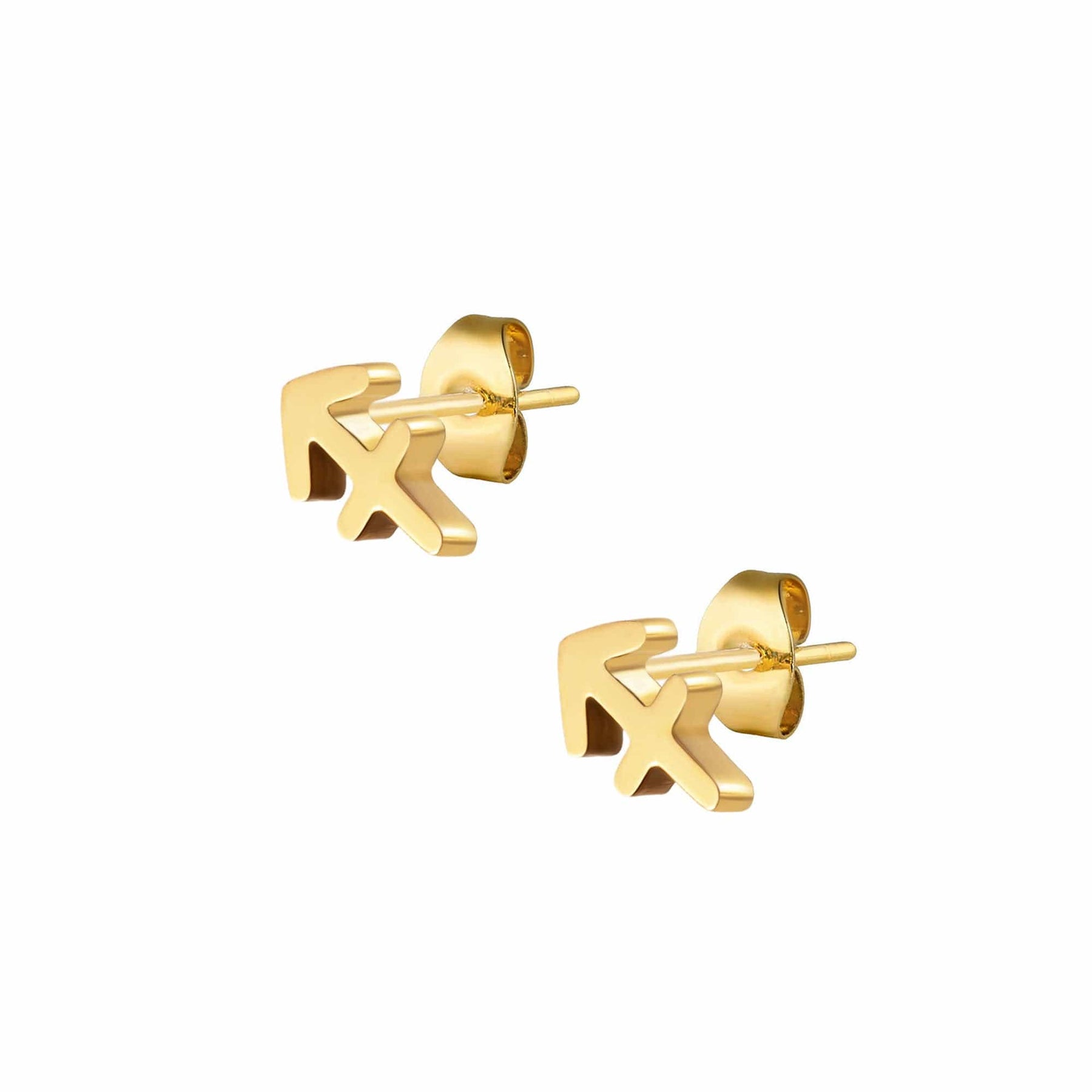 BohoMoon Stainless Steel Fate Zodiac Stud Earrings Gold / Sagittarius