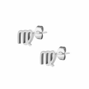 BohoMoon Stainless Steel Fate Zodiac Stud Earrings Silver / Virgo