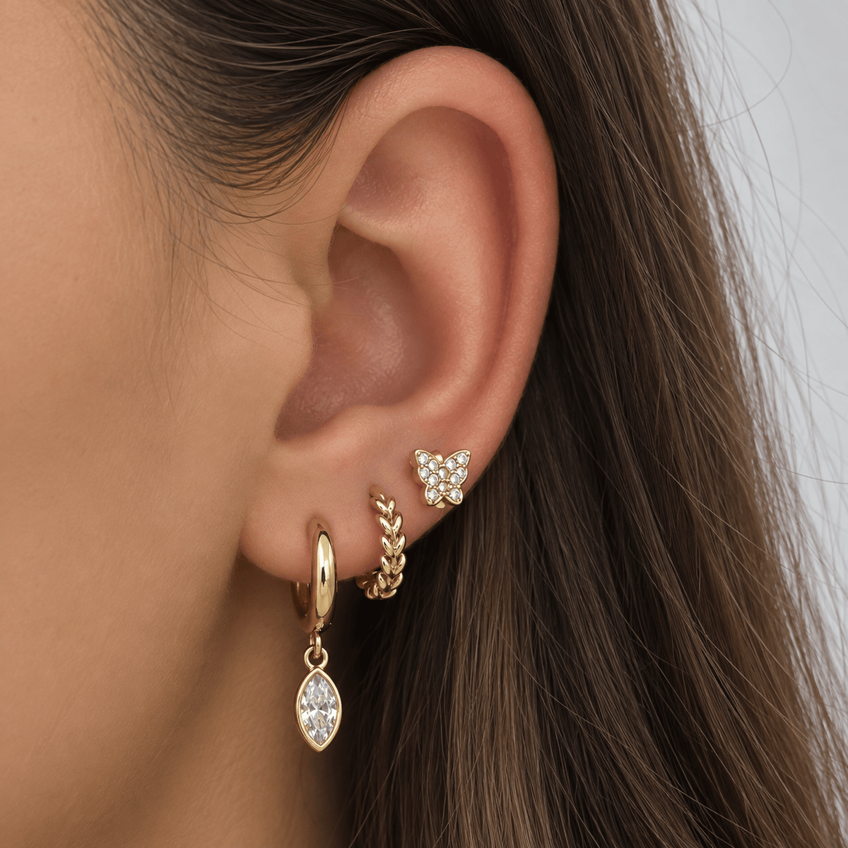 Bohomoon Stainless Steel Fawn Hoop Earrings