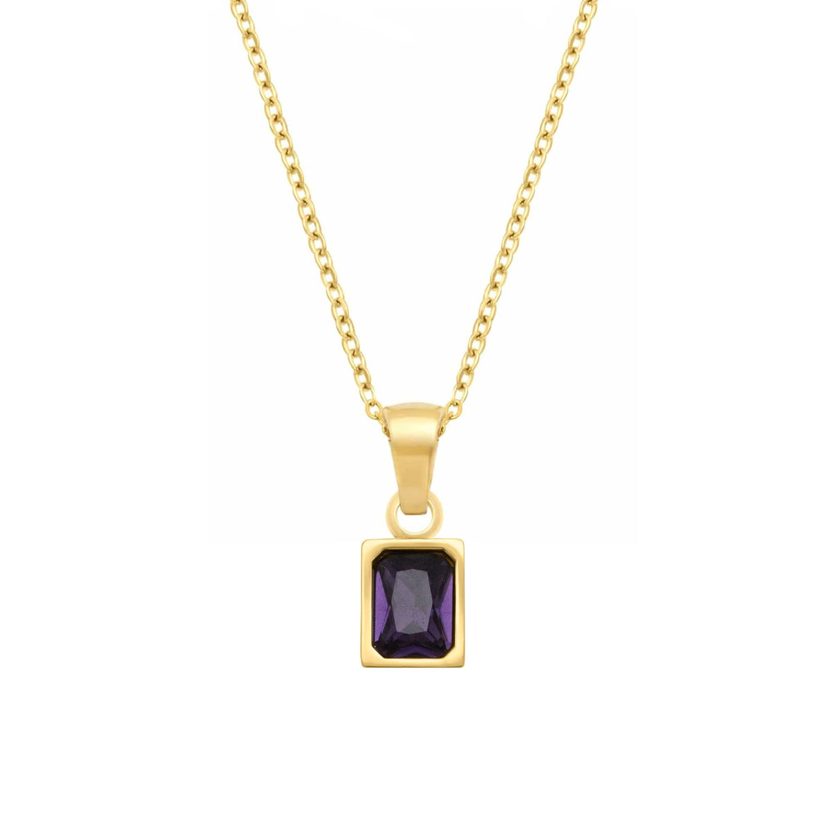 BohoMoon Stainless Steel Phoenix Necklace Gold / Purple