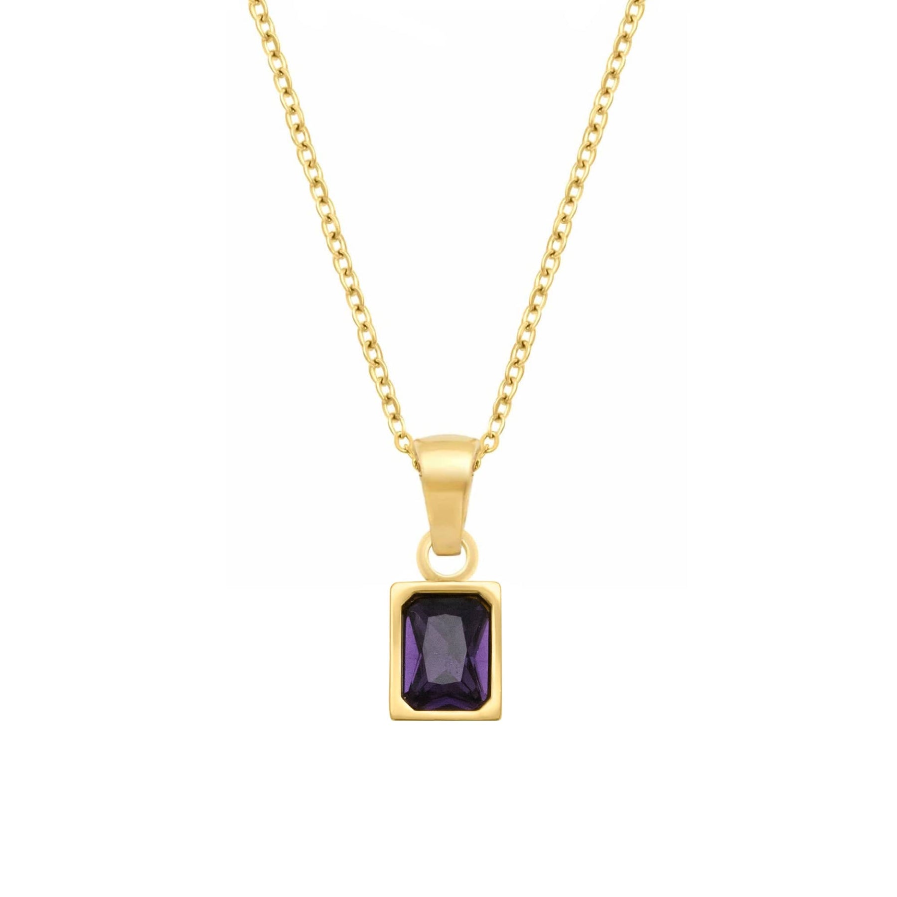 BohoMoon Stainless Steel Phoenix Necklace Gold / Purple