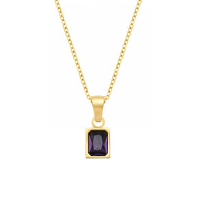 BohoMoon Stainless Steel Phoenix Necklace Gold / Purple