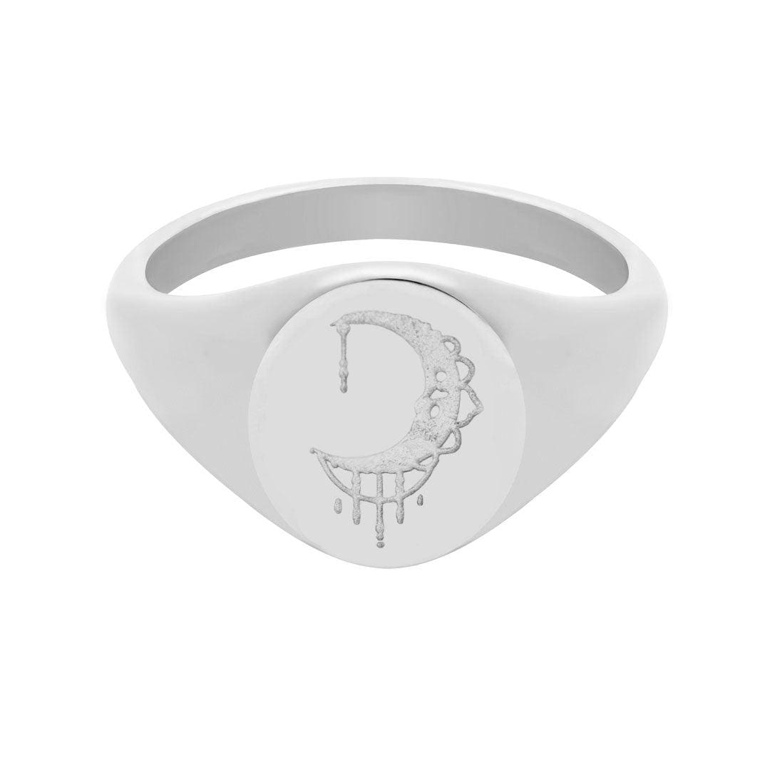 BohoMoon Stainless Steel Feel By The Moon Signet Ring Silver / US 5 / UK J / EUR 49 (x small)