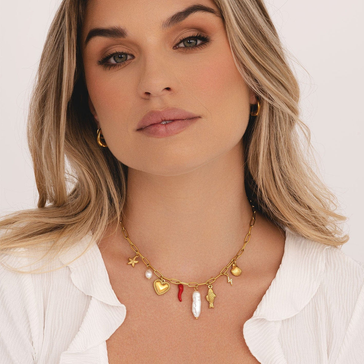 Bohomoon Stainless Steel Fiery Charm Necklace