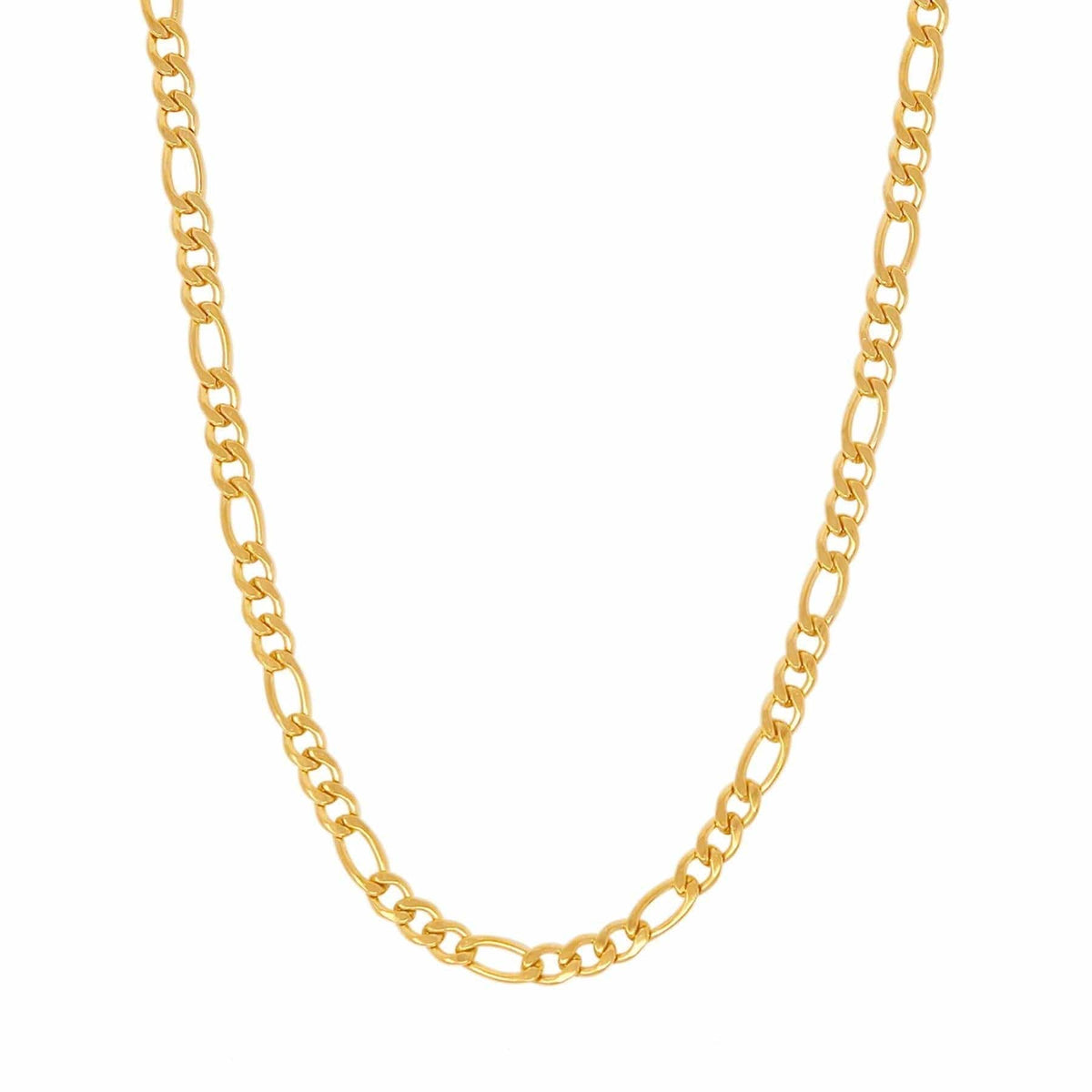 BohoMoon Stainless Steel Figaro Chain Necklace Gold / 18"