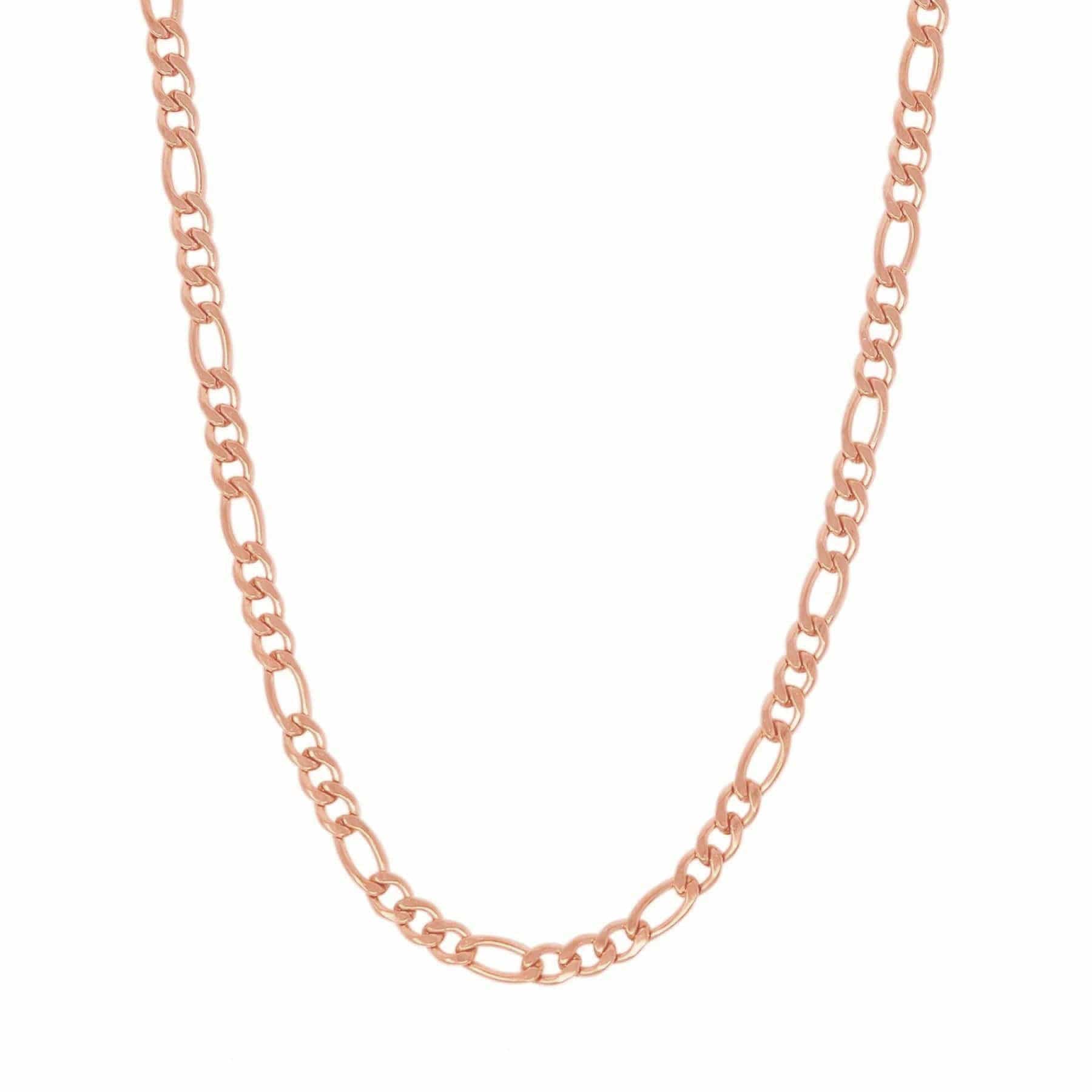 BohoMoon Stainless Steel Figaro Chain Necklace Rose Gold / 18"