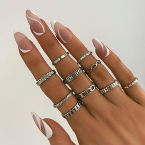 BohoMoon Stainless Steel Figaro Chain Ring