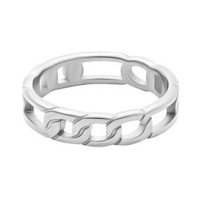BohoMoon Stainless Steel Figaro Chain Ring Silver / US 5 / UK J / EUR 49 (x small)