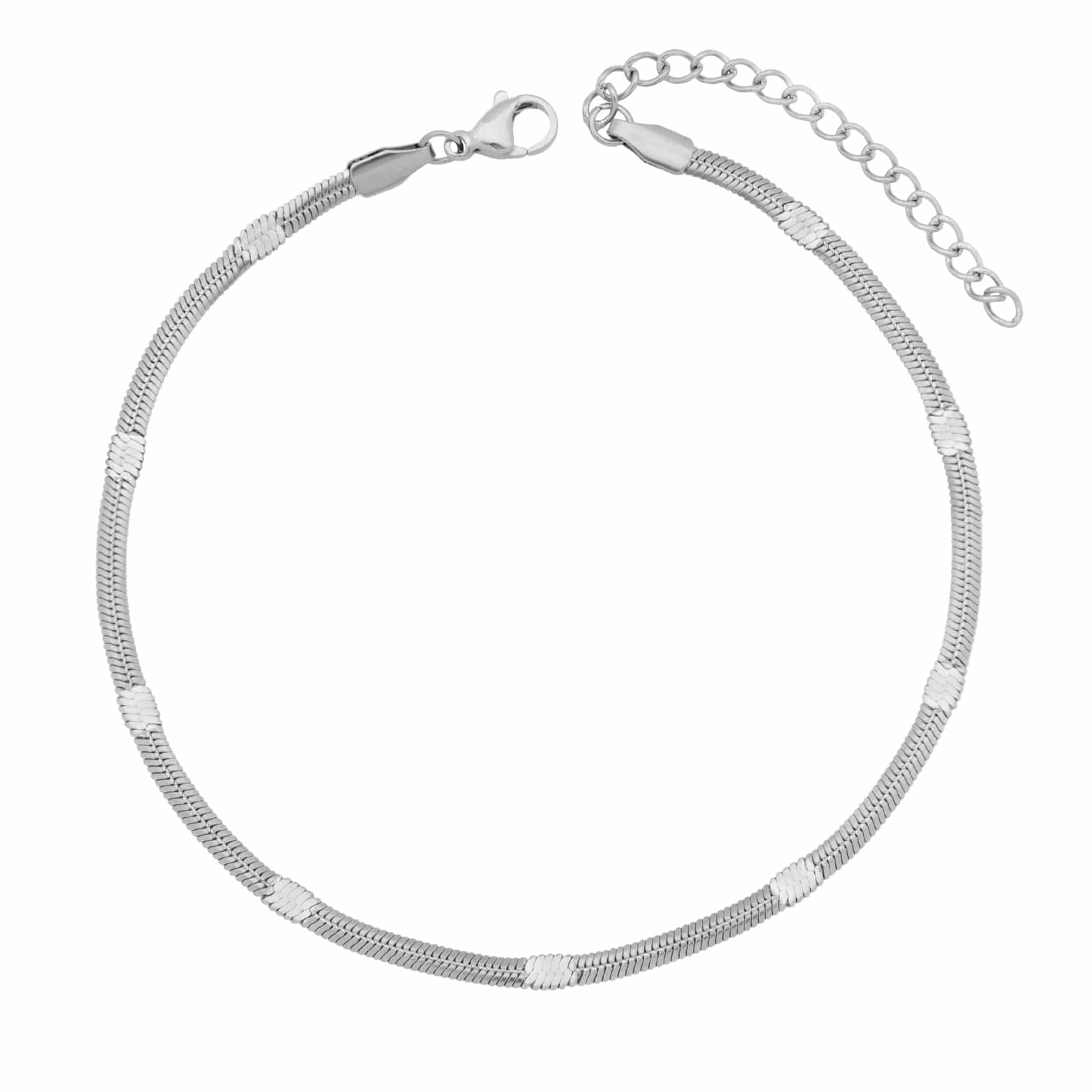BohoMoon Stainless Steel Flora Anklet Silver