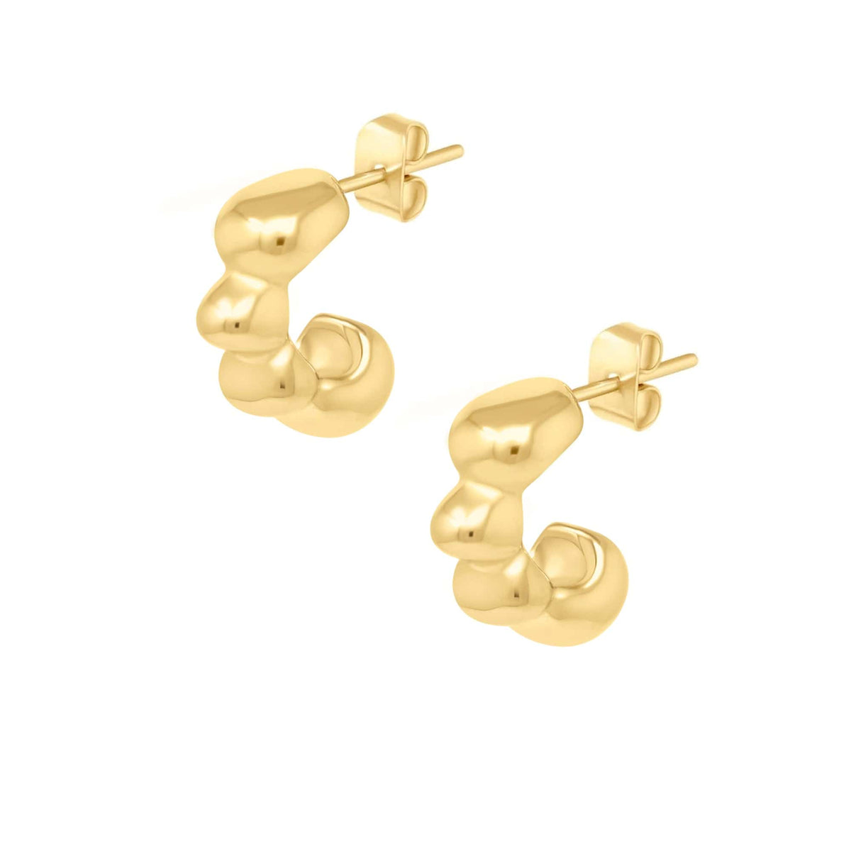 BohoMoon Stainless Steel Flourish Hoop Earrings Gold