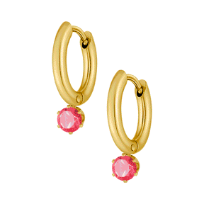 Bohomoon Stainless Steel Forever Birthstone Hoop Earrings