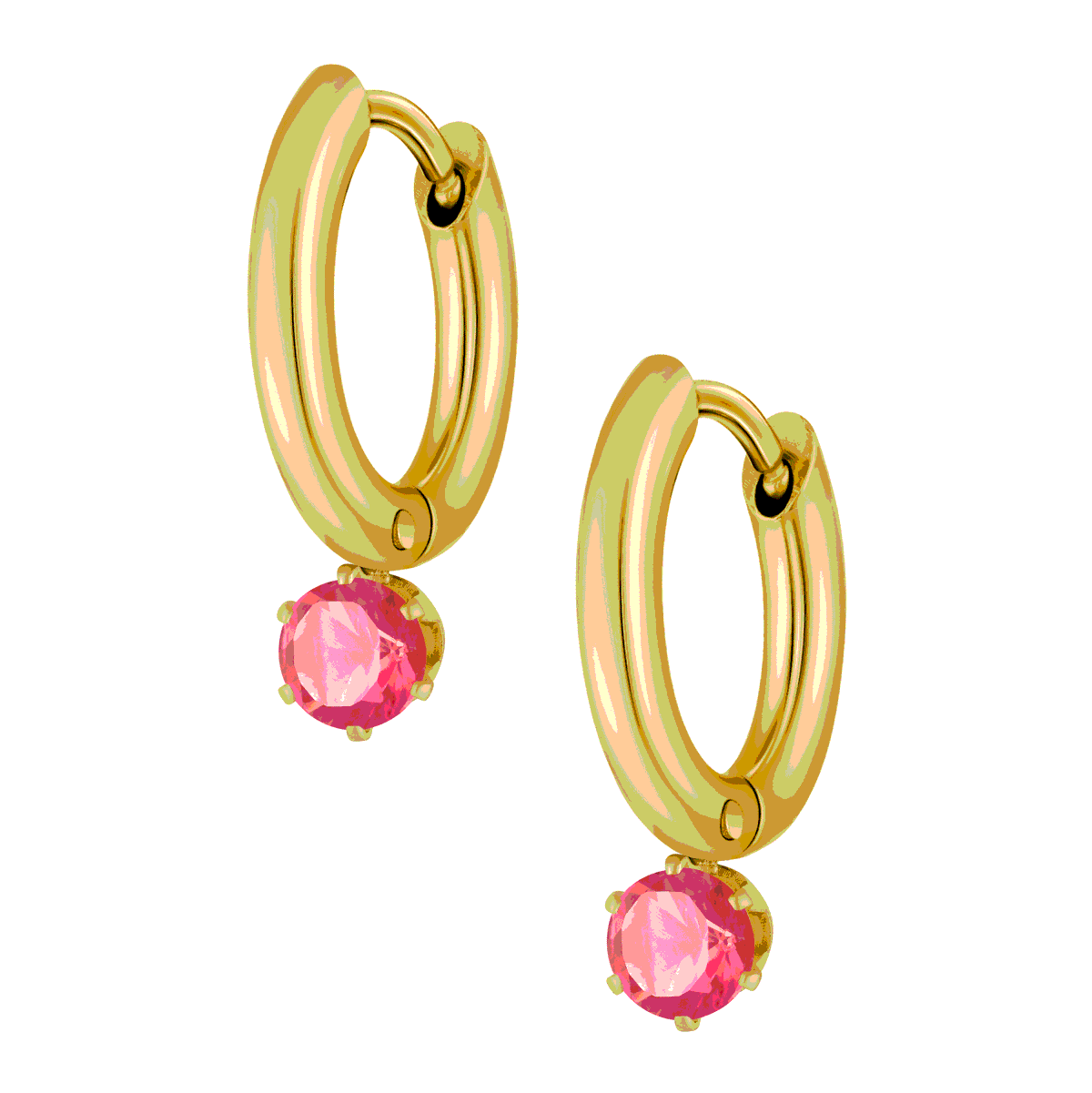 Bohomoon Stainless Steel Forever Birthstone Hoop Earrings