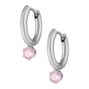 Bohomoon Stainless Steel Forever Birthstone Hoop Earrings