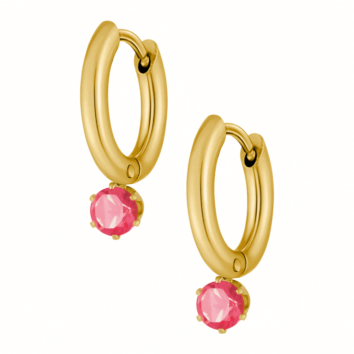 Bohomoon Stainless Steel Forever Birthstone Hoop Earrings