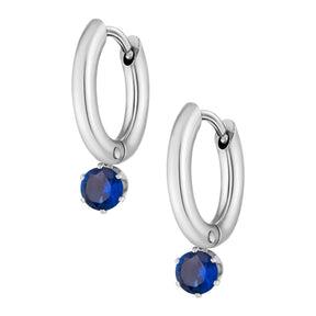 Bohomoon Stainless Steel Forever Birthstone Hoop Earrings