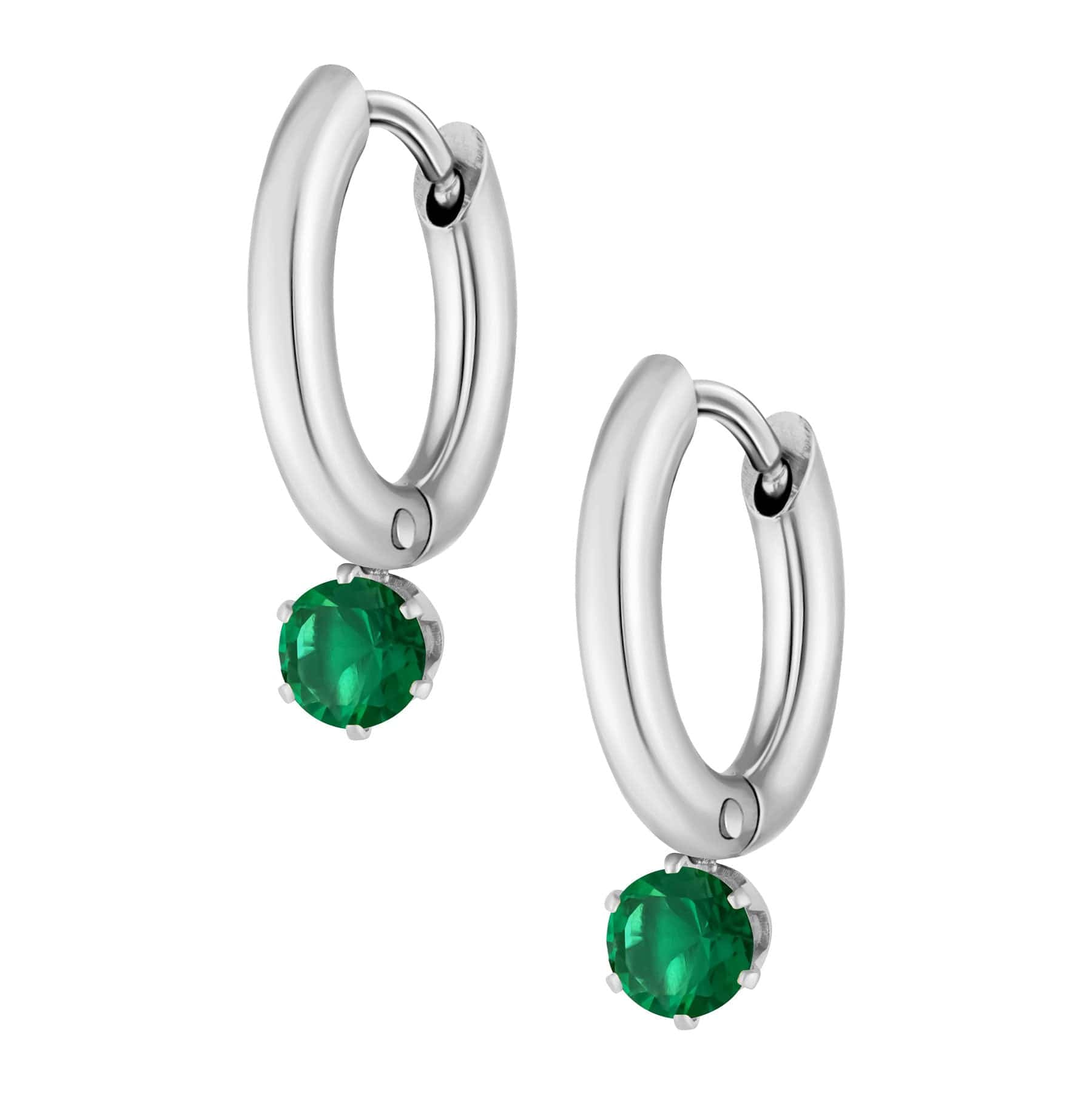 Bohomoon Stainless Steel Forever Birthstone Hoop Earrings