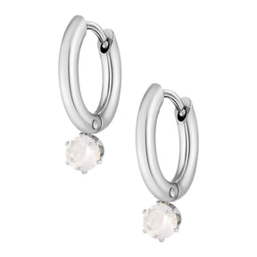 Bohomoon Stainless Steel Forever Birthstone Hoop Earrings