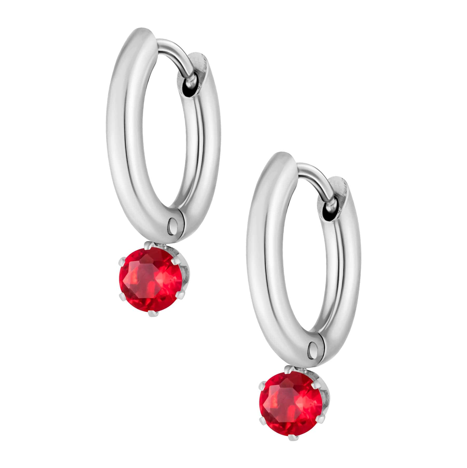 Bohomoon Stainless Steel Forever Birthstone Hoop Earrings
