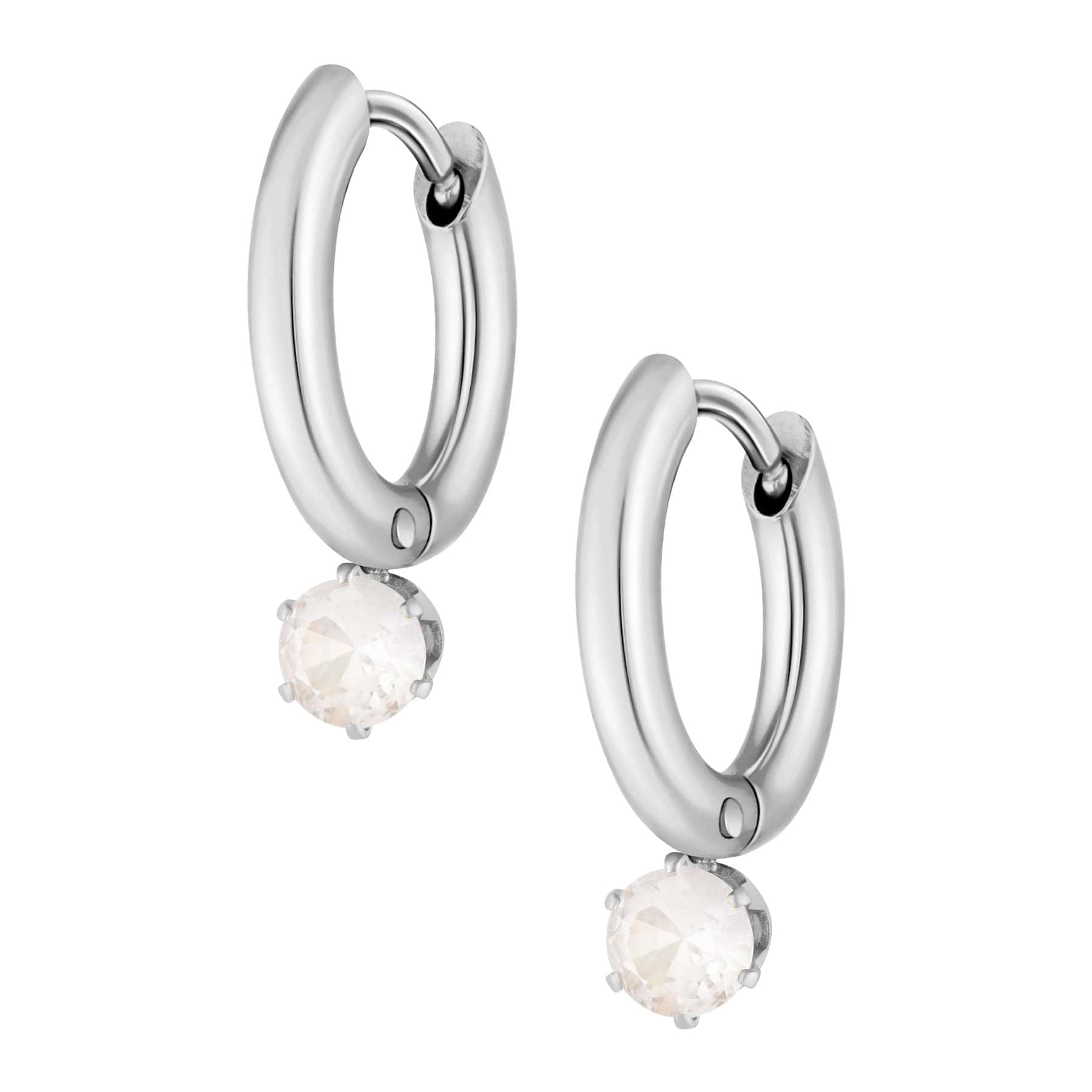 Bohomoon Stainless Steel Forever Birthstone Hoop Earrings