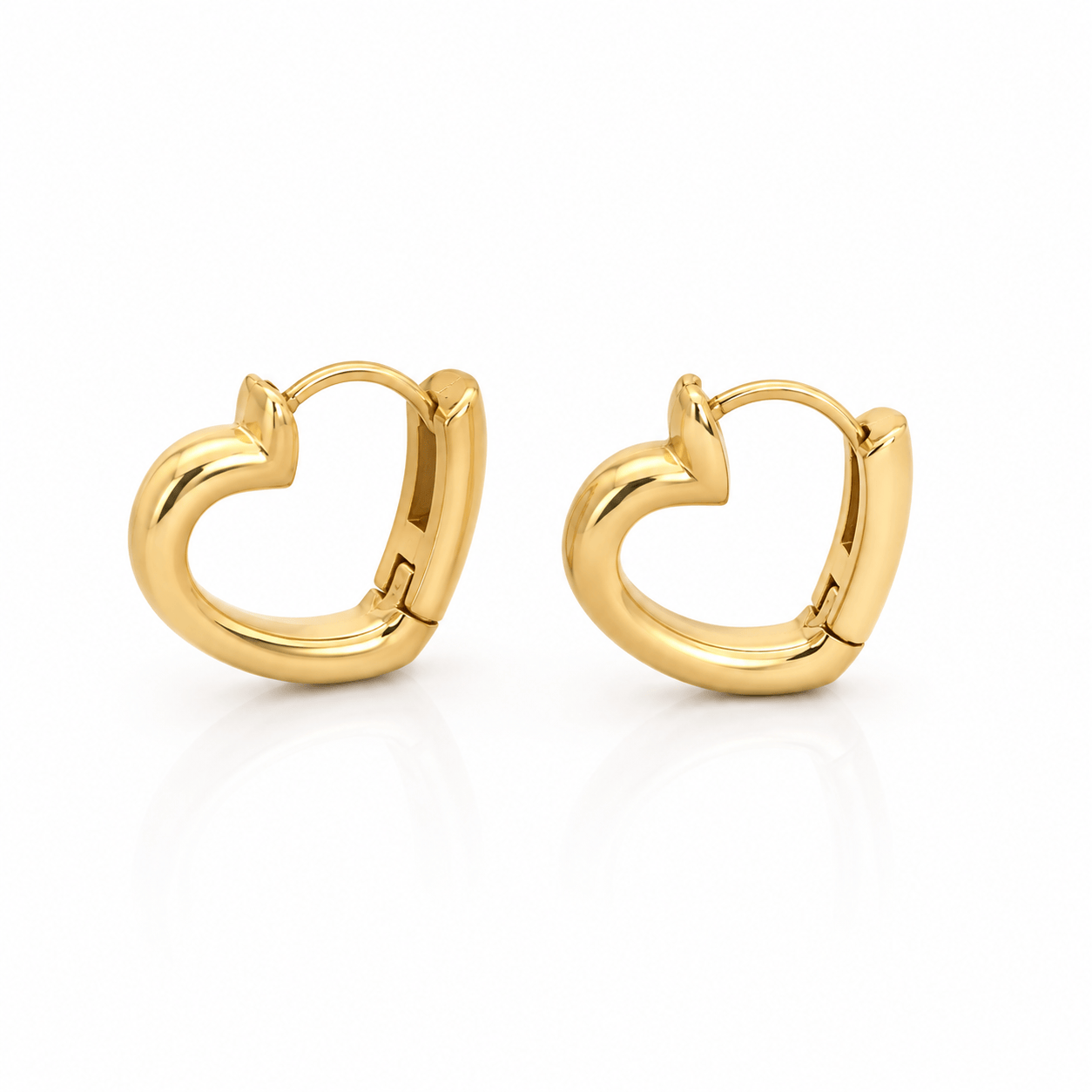 Bohomoon Stainless Steel Fortune Heart Hoop Earrings