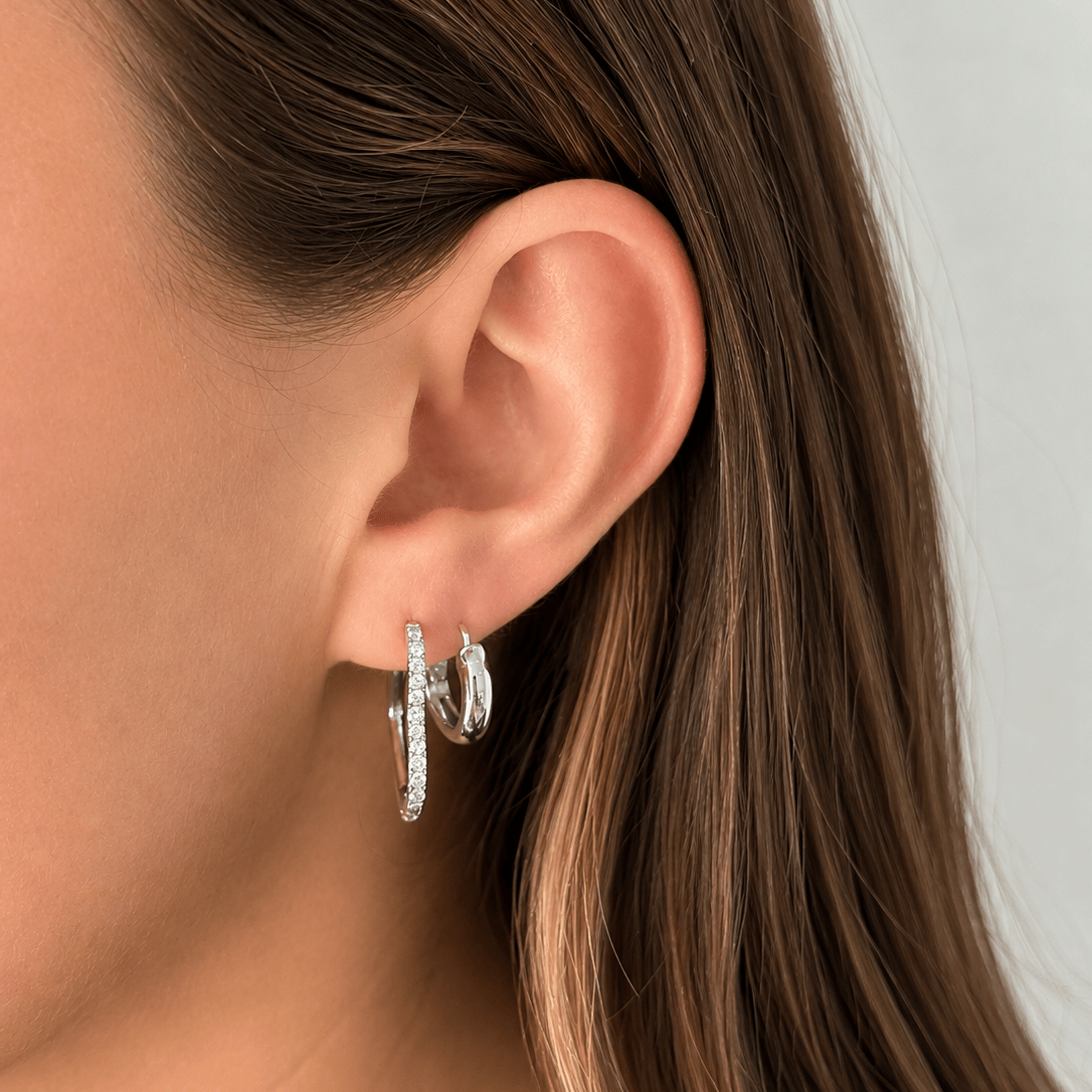 Bohomoon Stainless Steel Fortune Heart Hoop Earrings