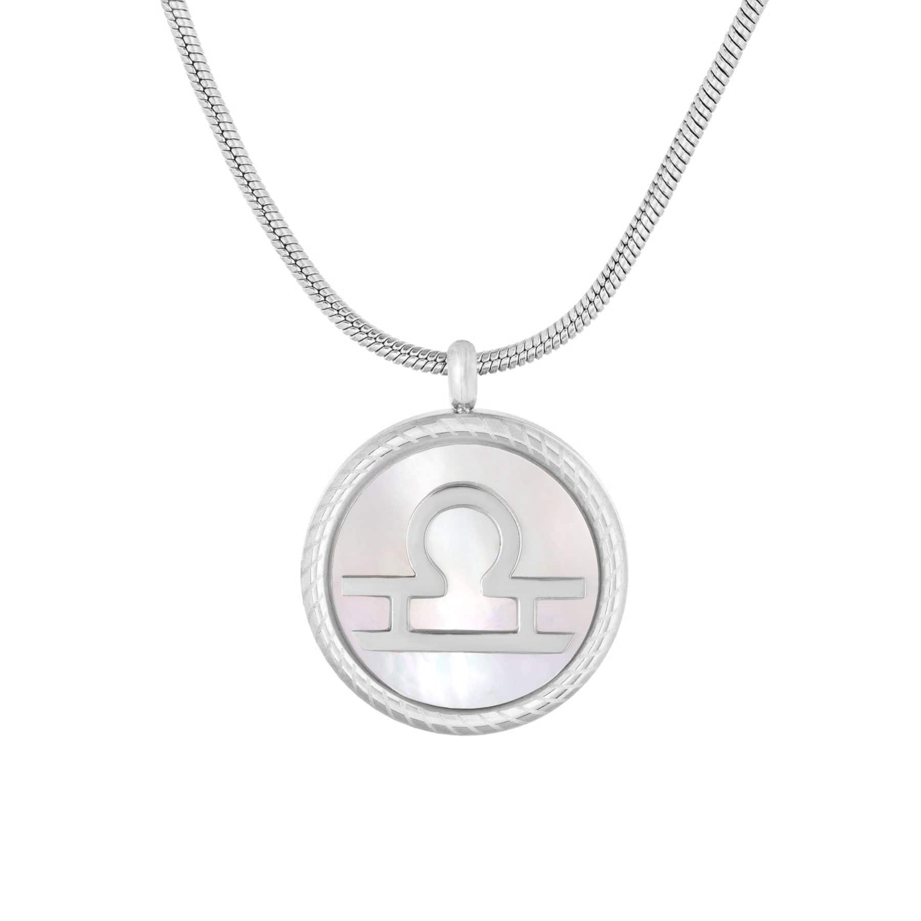 BohoMoon Stainless Steel Frost Zodiac Necklace Silver / Libra