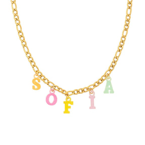 BohoMoon Stainless Steel Frosted Custom Name Choker Gold