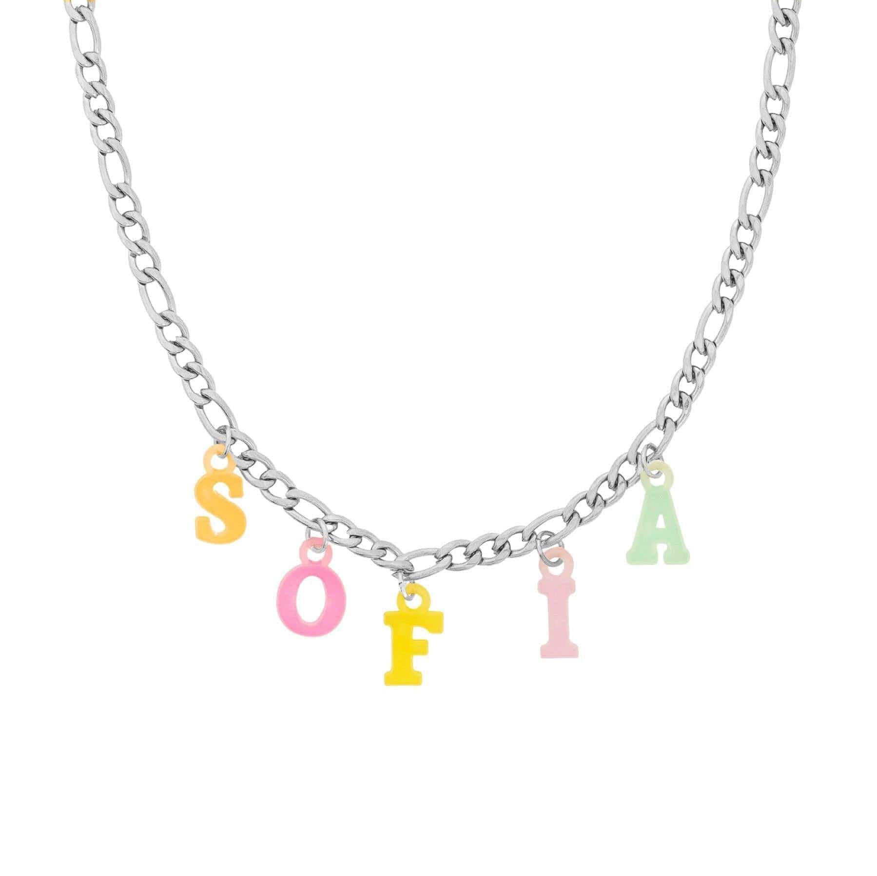 BohoMoon Stainless Steel Frosted Custom Name Choker Silver