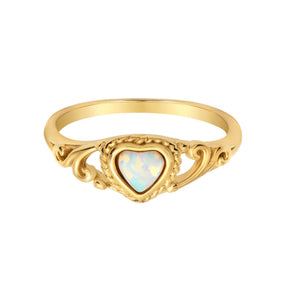 BohoMoon Stainless Steel Adeline Opal Ring Gold / US 6 / UK L / EUR 51 (small)