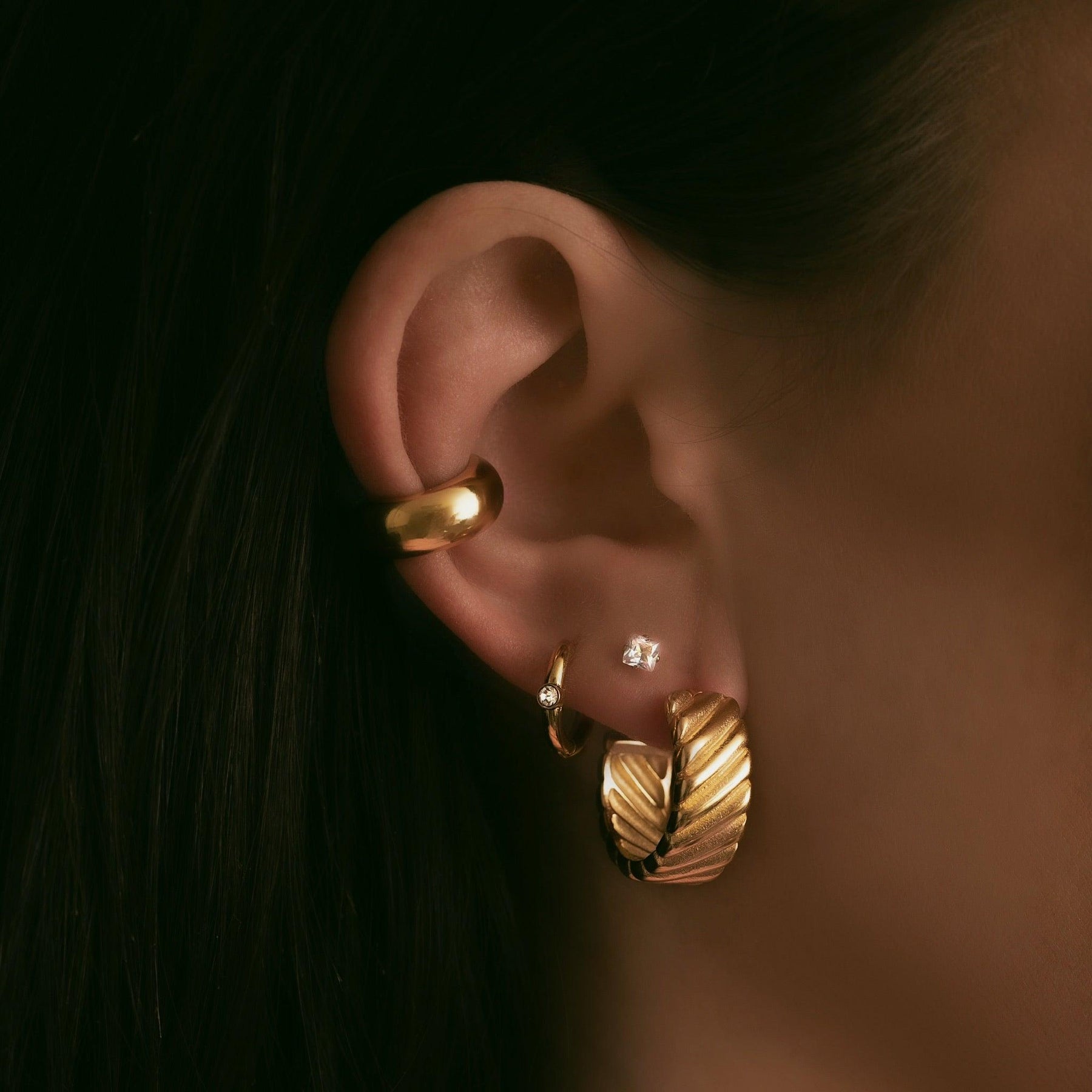 BohoMoon Stainless Steel Gabrielle Stud Earrings Gold
