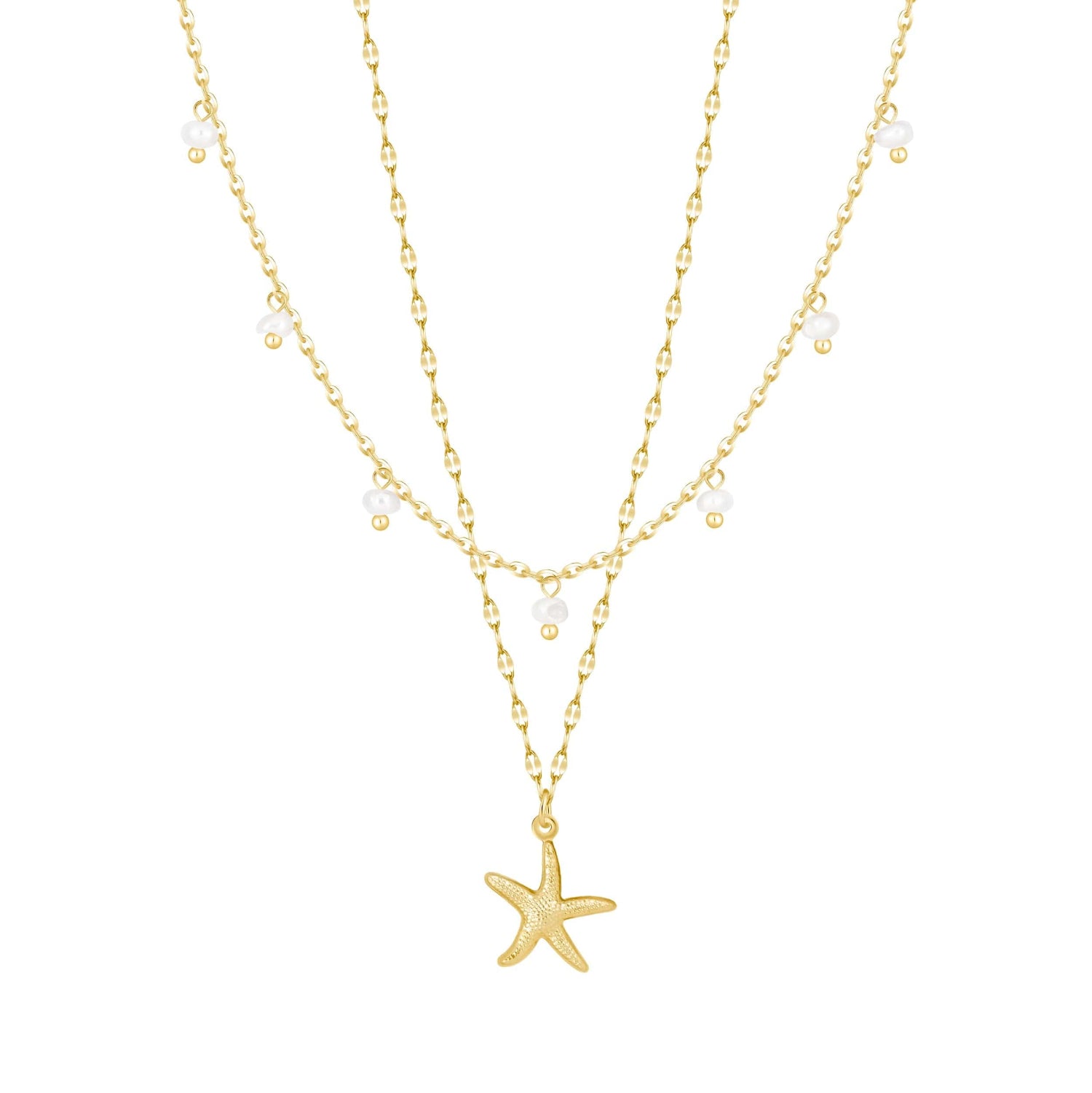 Bohomoon Stainless Steel Garcelle Pearl Layered Necklace