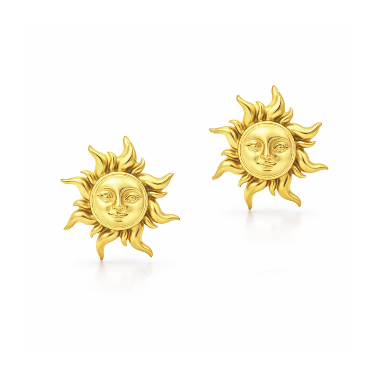 Bohomoon Stainless Steel Gilded Sun Stud Earrings