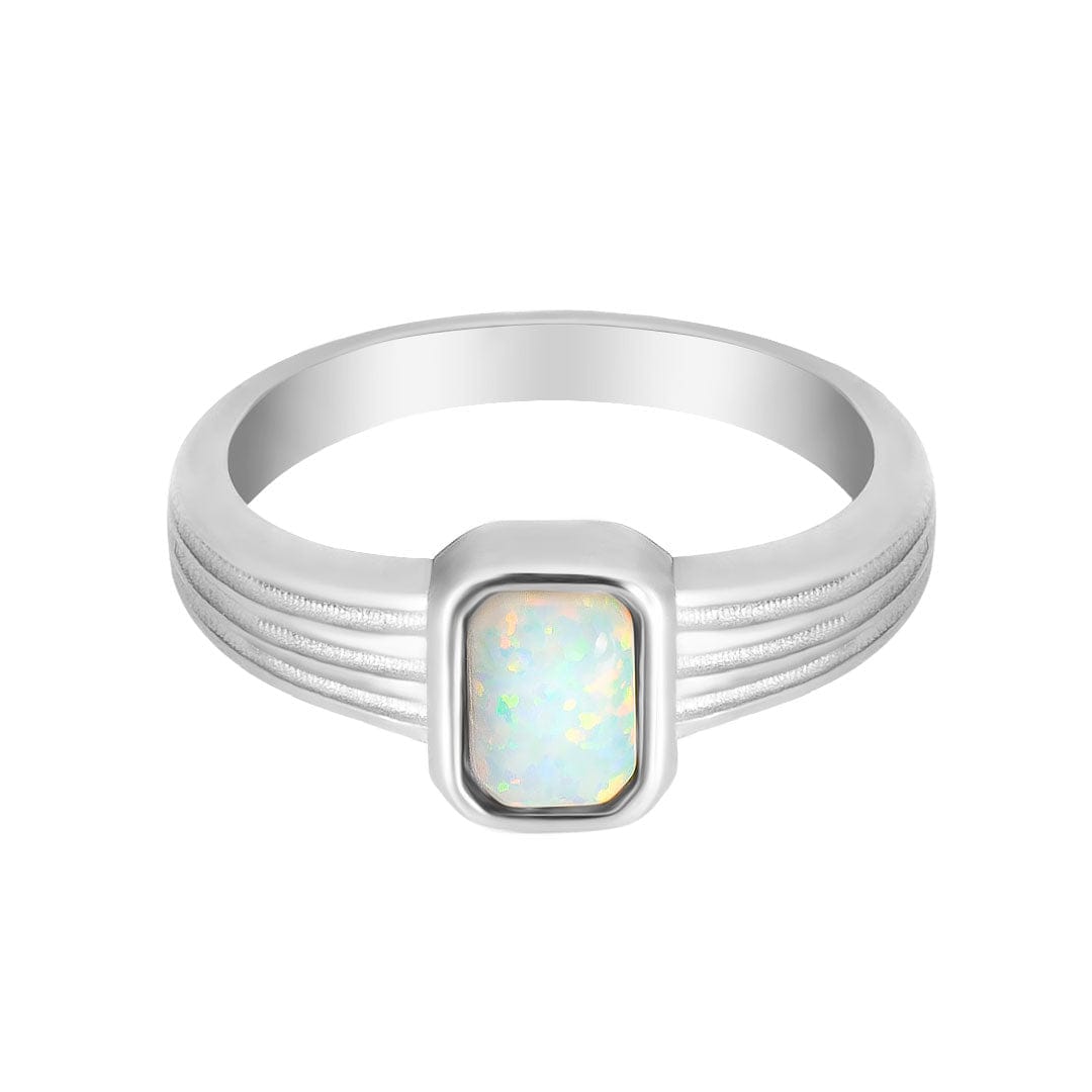BohoMoon Stainless Steel Glacier Opal Ring Silver / US 6 / UK L / EUR 51 (small)