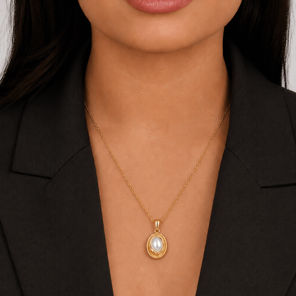 Bohomoon Stainless Steel Glacier Pearl Necklace