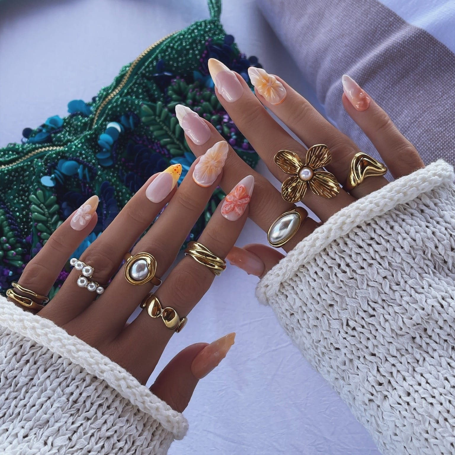 Bohomoon Stainless Steel Glacier Pearl Ring