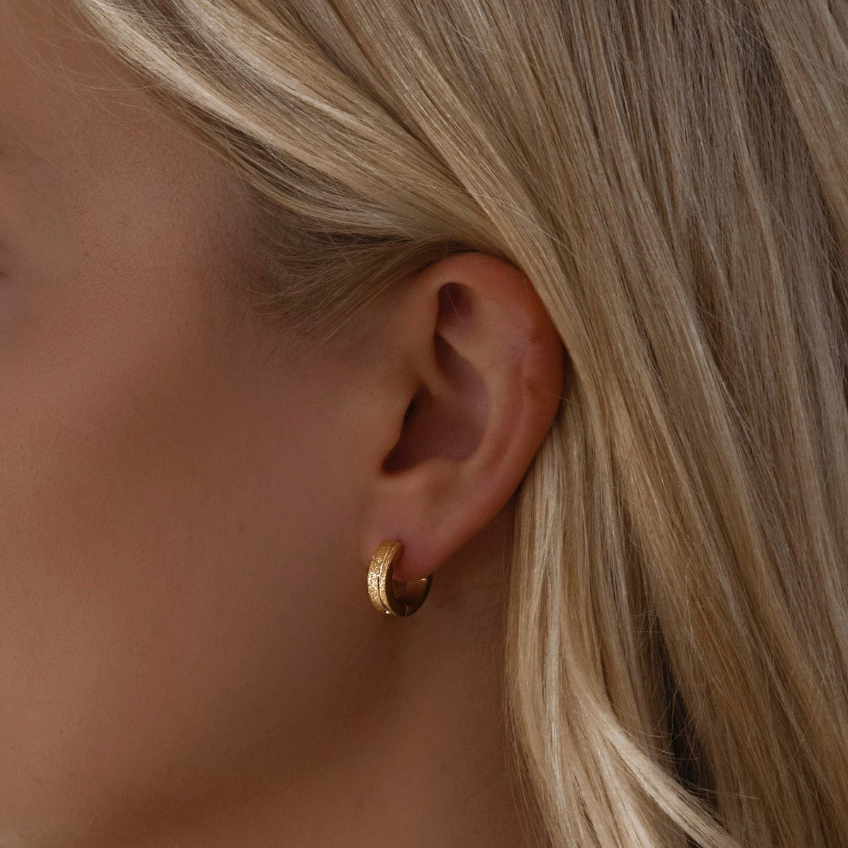 BohoMoon Stainless Steel Glitter Hoop Earrings Gold