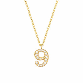 BohoMoon Stainless Steel Glow Number Necklace Gold / 9