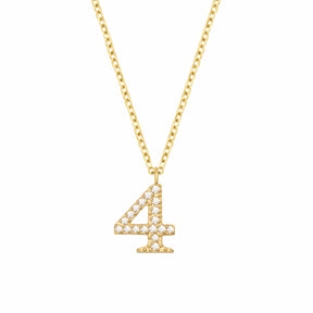 BohoMoon Stainless Steel Glow Number Necklace Gold / 4