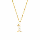 BohoMoon Stainless Steel Glow Number Necklace Gold / 1